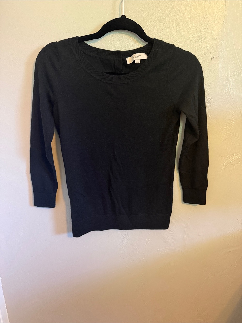 LOFT black 3/4 length sleeves sweater